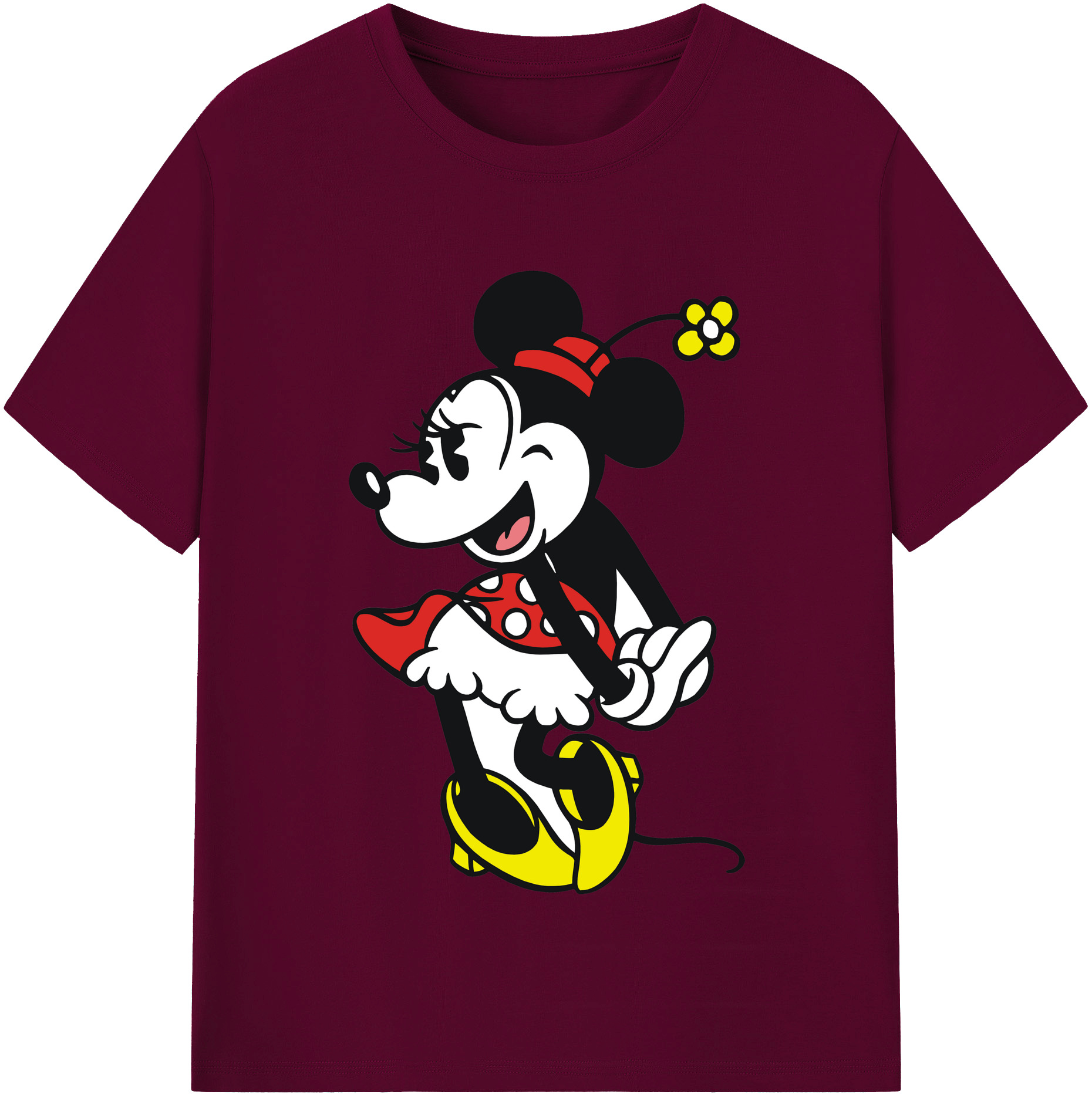 （画像用） ミッキーマウス Mickey Mouse レディースカジュアルプリントTシャツ（綿100％）